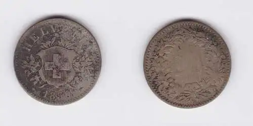 20 Rappen Kupfer Nickel Münze Schweiz 1850 B (126663)