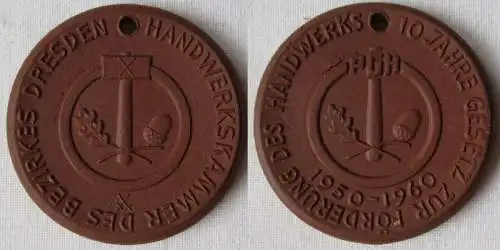 DDR Medaille Meissner Porzellan Handwerkskammer Bezirk Dresden 1960 (145071)