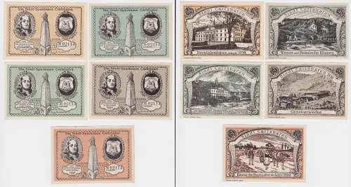 5 Banknoten Notgeld Stadtsparkasse Carlshafen o.D. (1922) (123328)