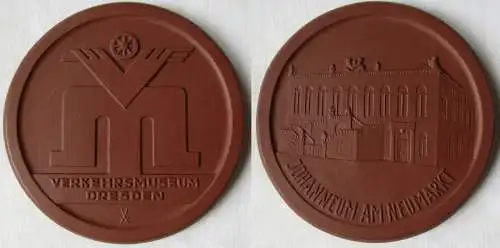 DDR Medaille Meissner Porzellan Verkehrsmuseum Dresden (145052)