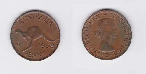 1 Penny Kupfer Münze Australien Känguru 1956 (126776)