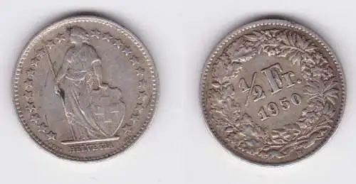 1/2 Franken Silber Münze Schweiz 1950 B (126706)