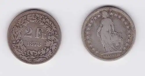 2 Franken Silber Münze Schweiz 1878 (127127)