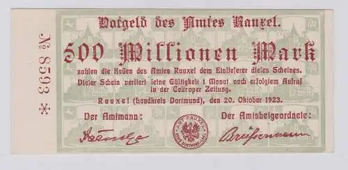 500 Millionen Mark Banknote Inflation Amt Rauxel 20.10.1923 (126263)