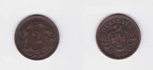 2 Rappen Kupfer Münze Schweiz 1879 B (126814)