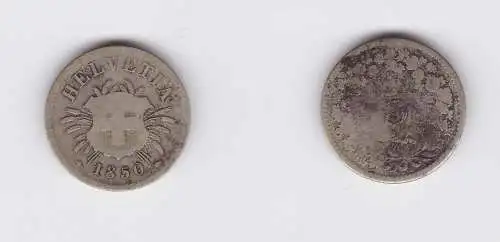 5 Rappen Kupfer Nickel Münze Schweiz 1850 B (126817)