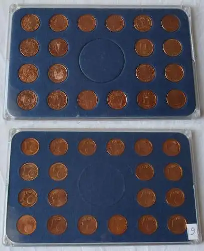 KMS Kursmünzensatz 20x 1 Euro Cent Europa Belgien, BRD, Italien, usw. (130135)