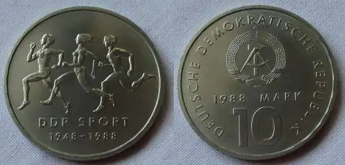 DDR Gedenk Münze 10 Mark 40 Jahre DDR Sport 1988 (150328)