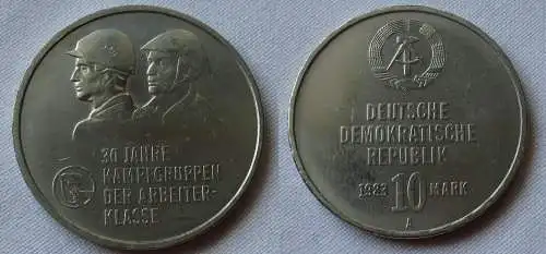 DDR Gedenk Münze 10 Mark 30 Jahre Kampfgruppen der Arbeiterklasse 1983 (151485)