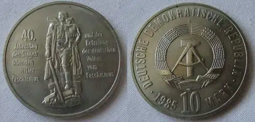 DDR Gedenk Münze 10 Mark 40.Jahre Kriegsende 1985 Stempelglanz (156038)