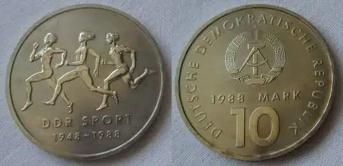 DDR Gedenk Münze 10 Mark 40 Jahre DDR Sport 1988 (150731)