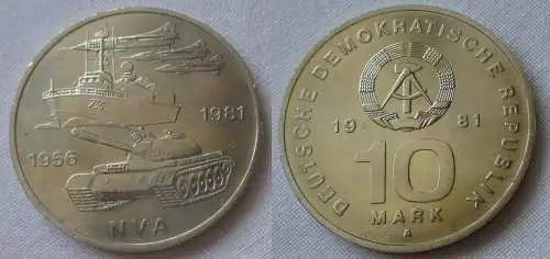 DDR Gedenk Münze 10 Mark 25 Jahre Nationale Volksarmee NVA 1981 (150404)