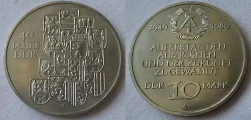 DDR Gedenk Münze 10 Mark 40.Jahrestag der DDR 1989 (151406)