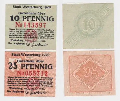 2 Banknoten Notgeld Stadt Westerburg 1920 (155422)