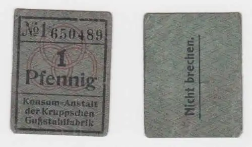 1 Pfennig Banknote Notgeld Konsum Anstalt Kruppsche Gußstahlfabrik (155671)