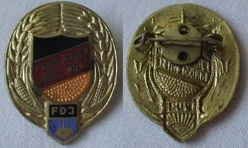 DDR FDJ Abzeichen Friedland, Friedländer Große Wiese in Gold (150138)