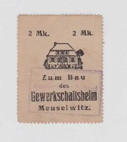 2 Mark Baustein zum Bau des Gewerkschaftsheim Meuselwitz um 1921 (138910)