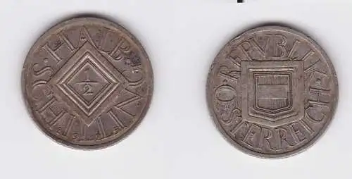 1/2 Schilling Silber Münze Österreich Wappen 1925 (126876)