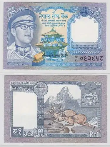 1 Rupie Banknote Nepal 1974 bankfrisch UNC Pick 22 (138139)