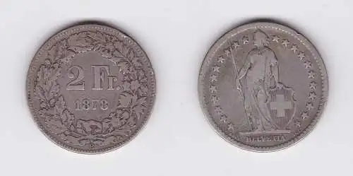 2 Franken Silber Münze Schweiz 1878 (127126)