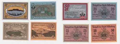 4 Banknoten Notgeld Stadt Silberberg Srebrna Góra 1921 (120516)