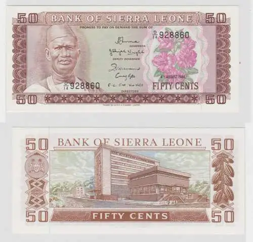 50 Cents Banknote Sierra Leone 4.8.1984 bankfrisch UNC (138634)