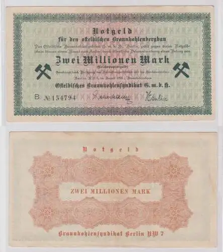 2 Millionen Mark Banknote Berlin Ostelbische Braunkohlensyndikat 1923 (134899)