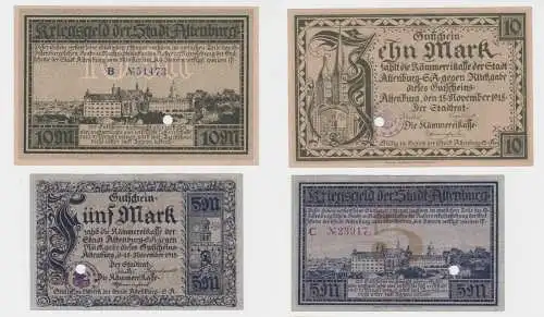 5 & 10 Mark Banknoten Notgeld Stadt Altenburg 1918 (133546)