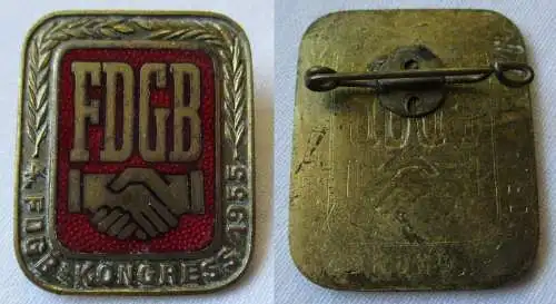 DDR Abzeichen 4. FDGB Kongress 1955 freier deutscher Gewerkschaftsbund (136164)