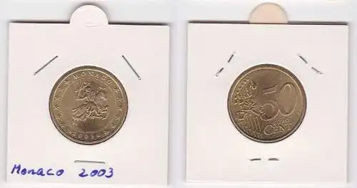 50 Cent Messing Münze Monaco 2003 Siegel der Fürstenfamilie Grimaldi (125230)