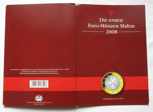 Malta Euro Kursmünzensatz KMS Die ersten Euro-Münzen Maltas 2008 Folder (124630)