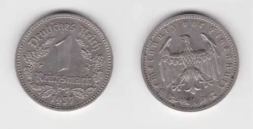 1 Mark Nickel Münze III.Reich 1937 A Jäger Nr. 354 vz (135820)