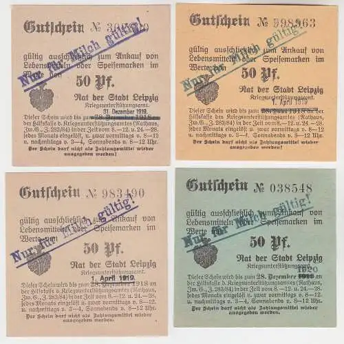 4 verschiedene 50 Pfennig Milch Gutscheine Stadt Leipzig (120522)