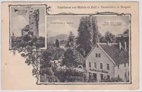 99222 Mehrbild Ak Gasthaus zur Mühle in Zell bei Bensheim a.d.Bergstraße 1916