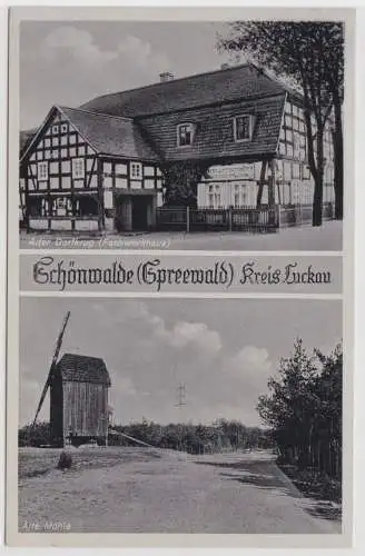 99728 AK Schönwalde (Spreewald) Kreis Luckau - Alter Dorfkrug, Alte Mühle