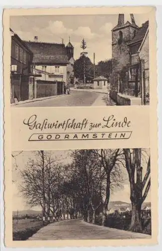 99109 AK Godramstein b. Landau - Gastwirtschaft zur Linde, Straßenansicht
