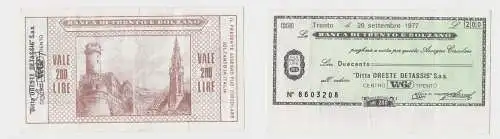 200 Lire Banknote Italien Italia Banca di Trento e Bolzano 20.9.1977 (154944)