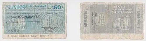 150 Lire Banknote Italien Italia Banca Popolare di Milano 30.5.1977 (152017)