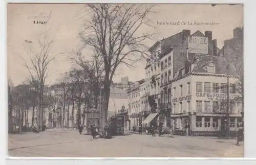06646 Ak Liége Boulevard de la Sauveniere Café du Point de Vue 1914