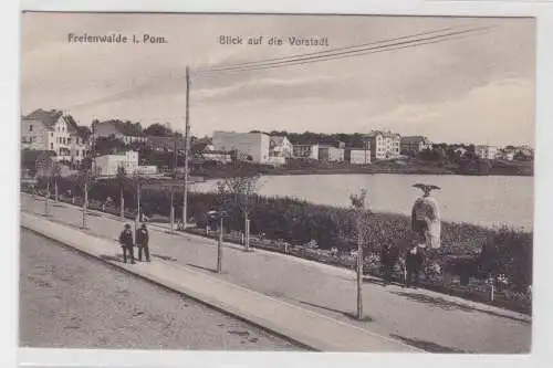 80416 Feldpost AK Freienwalde Pommern (Chociwel) - Blick auf die Vorstadt 1915