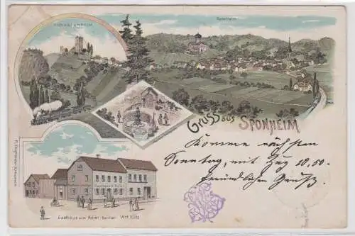10242 Ak Lithographie Gruß aus Sponheim Gasthaus usw. 1897