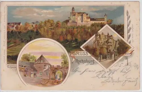 70363 Lithografie AK Gruss aus Rochsburg - Künstler Postkarte Mohr & Dutzauer