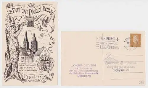 95515 Ak Altenburg Philatelistentag 1930 mit Stempel Lokalkomitee Nürnberg