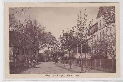 47947 Ak Zöblitz im Erzgebirge Schulstraße 1922
