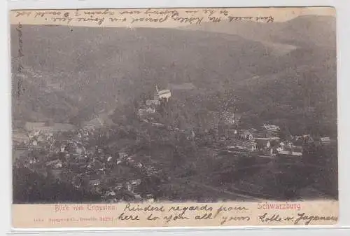 08492 AK Schwarzburg - Blick vom Trippstein, Totalansicht 1912