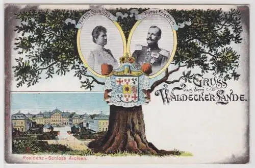 99717 AK Gruss aus dem Waldecker Lande - Residenz-Schloss Arolsen