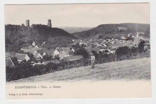 50845 AK Eckartsberga in Thüringen von Osten - Totalansicht mit Eckartsburg