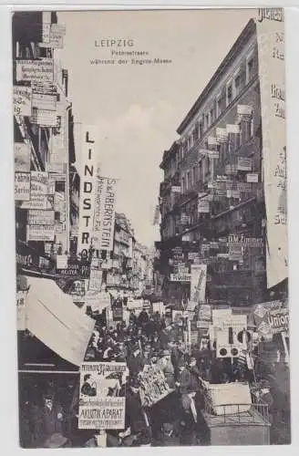 77895 Ak Leipzig Petersstrasse während der Engros-Messe um 1930