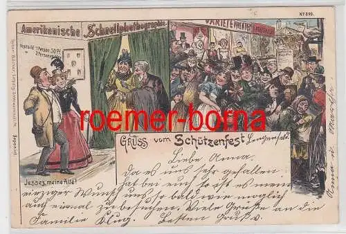 77653 Ak Lithografie Gruss vom Schützenfest 1898