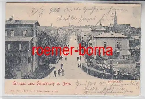 77256 Ak Gruß aus Simbach am Inn Innstrasse 1900
